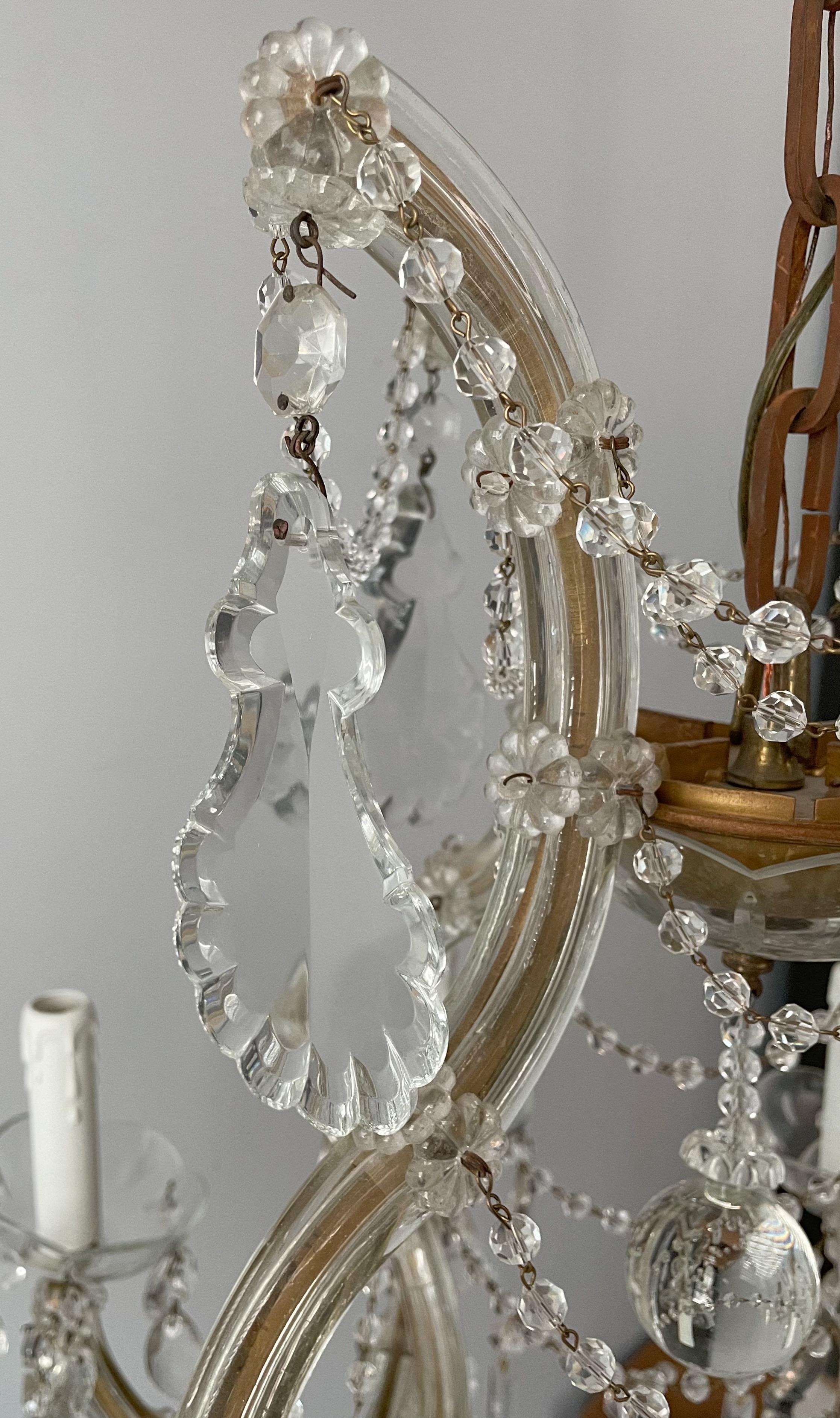Italian Maria Theresa Style Crystal Chandelier  In Good Condition In Los Angeles, CA