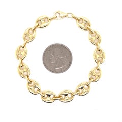 Italian  14 Karat Yellow Gold Mariner Link Bracelet 11.3 Grams