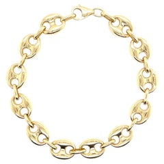 Italian  14 Karat Yellow Gold Mariner Link Bracelet 11.3 Grams