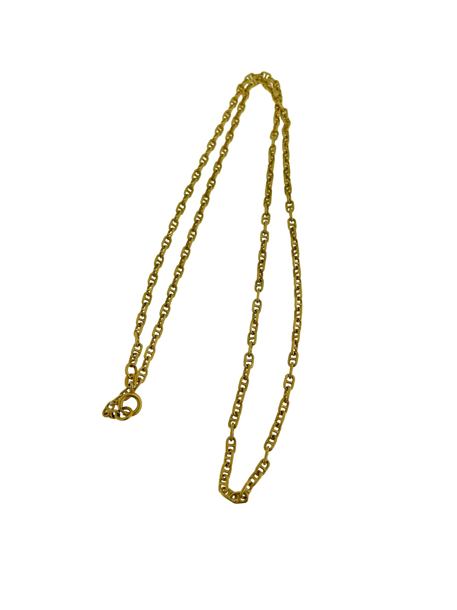 Women's or Men's Italian Mariner Link Chain Yellow Gold by Balestra For Sale