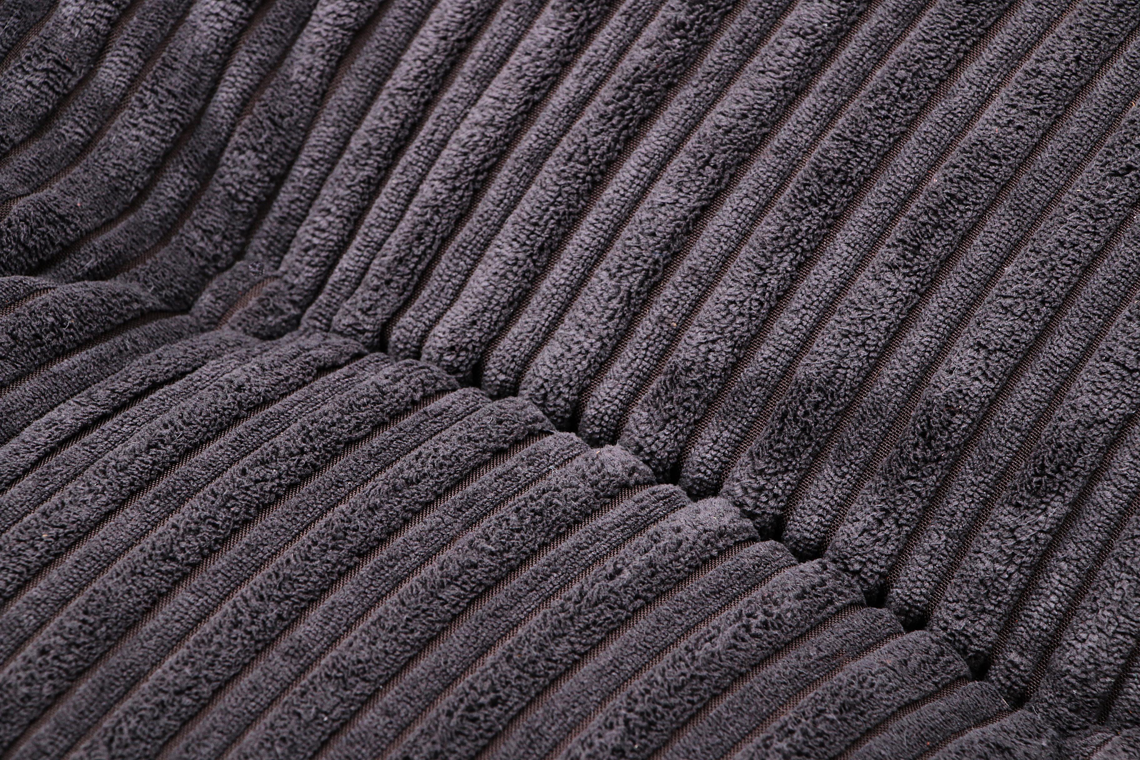 Italian Mario Bellini Amanta armchair ribbed fabric anthracite, 1960s 5
