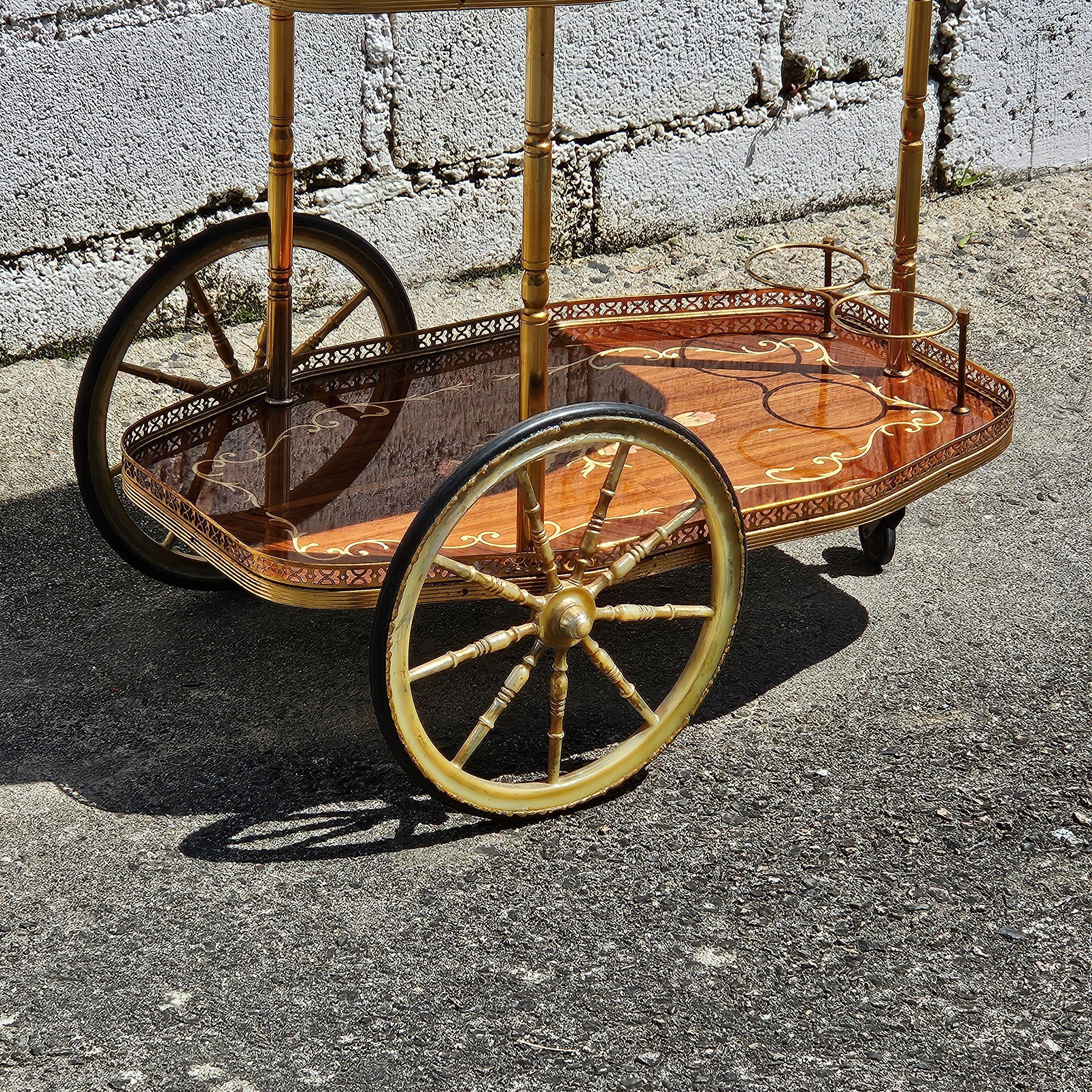 Chariot de bar à deux niveaux pour dessert - Trolley - Style néoclassique des années 70 8