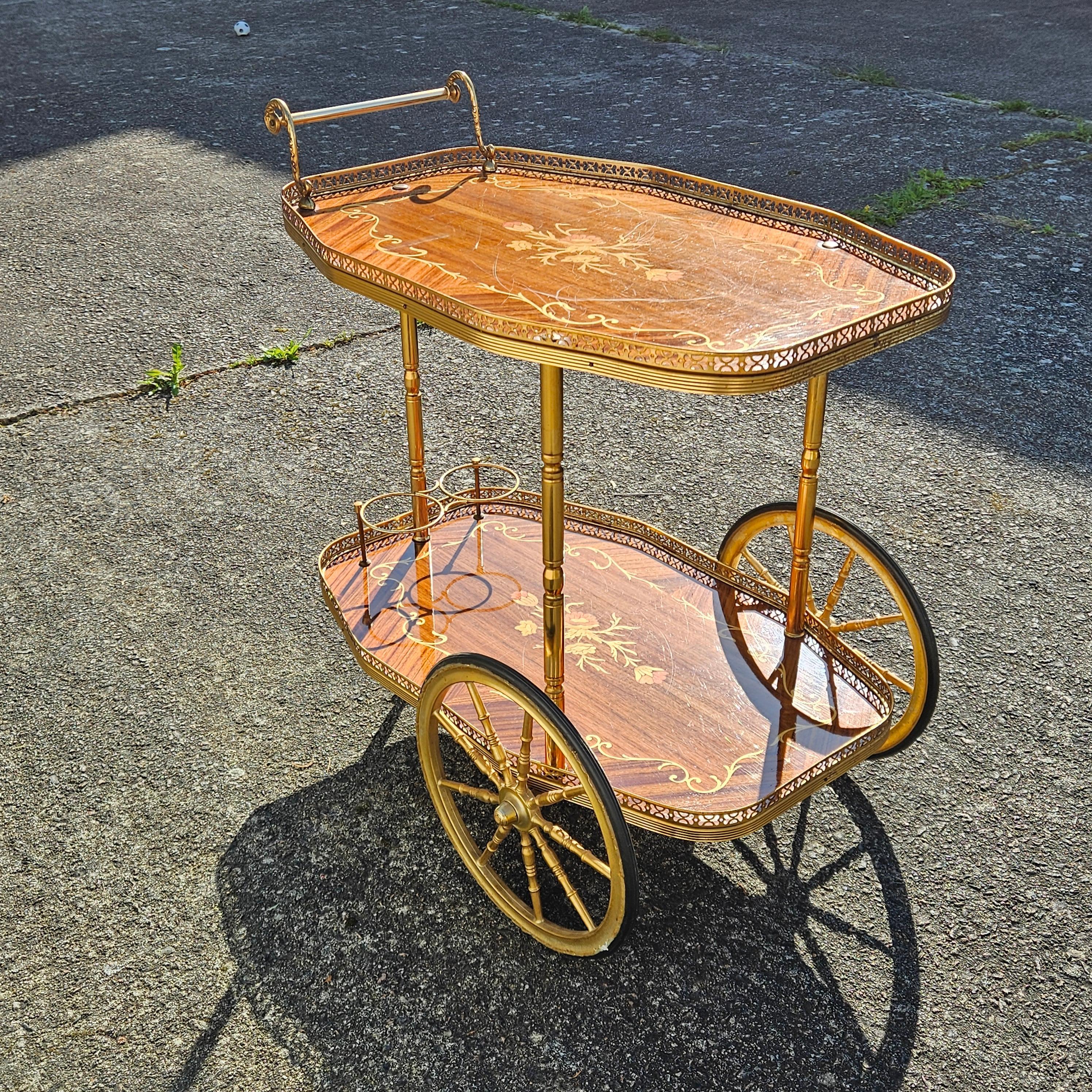 Fin du 20e siècle Chariot de bar à deux niveaux pour dessert - Trolley - Style néoclassique des années 70