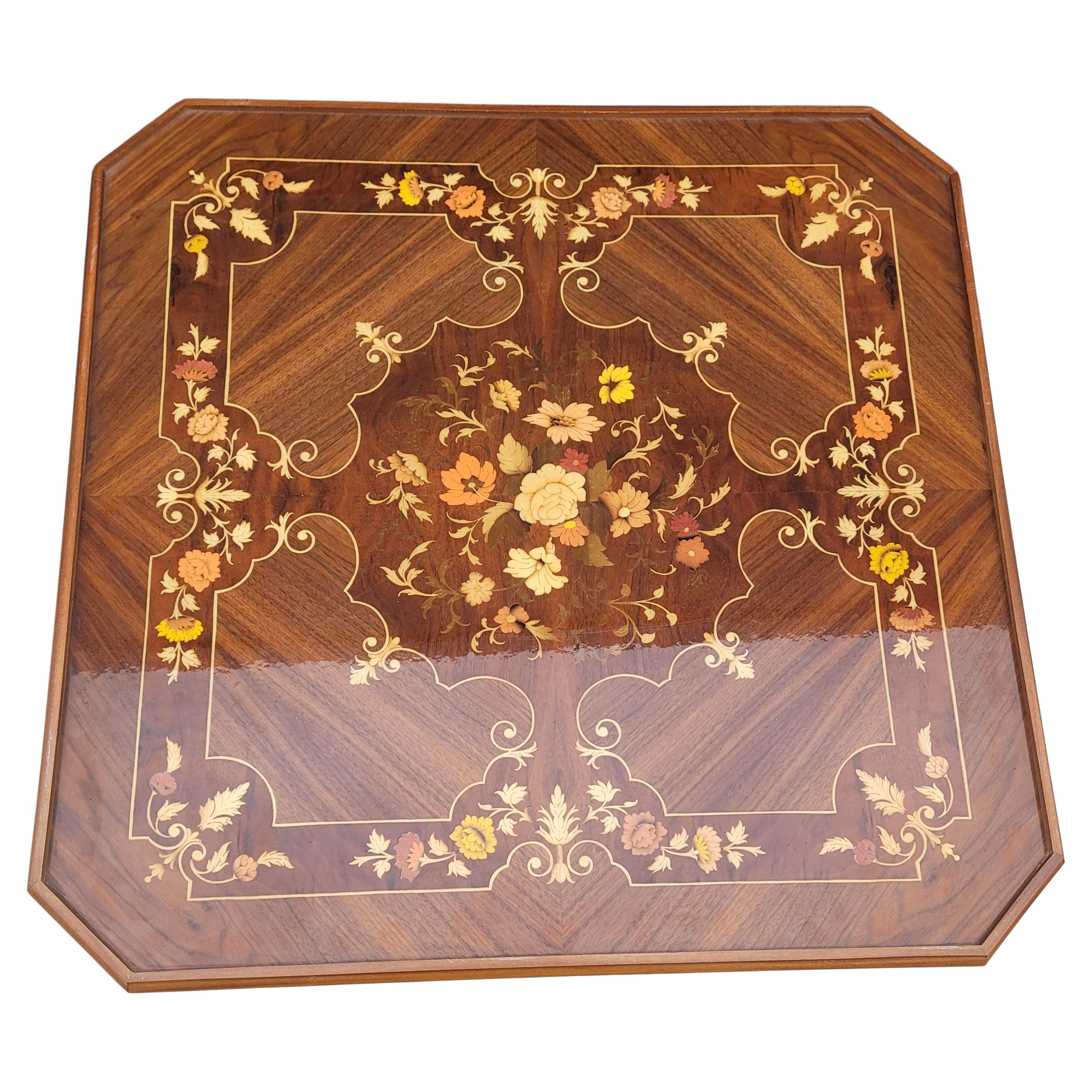 Italian Marquetry Burlwood and Mahogany Convertible Game Table 3
