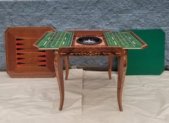Italian Marquetry Burlwood and Mahogany Convertible Game Table