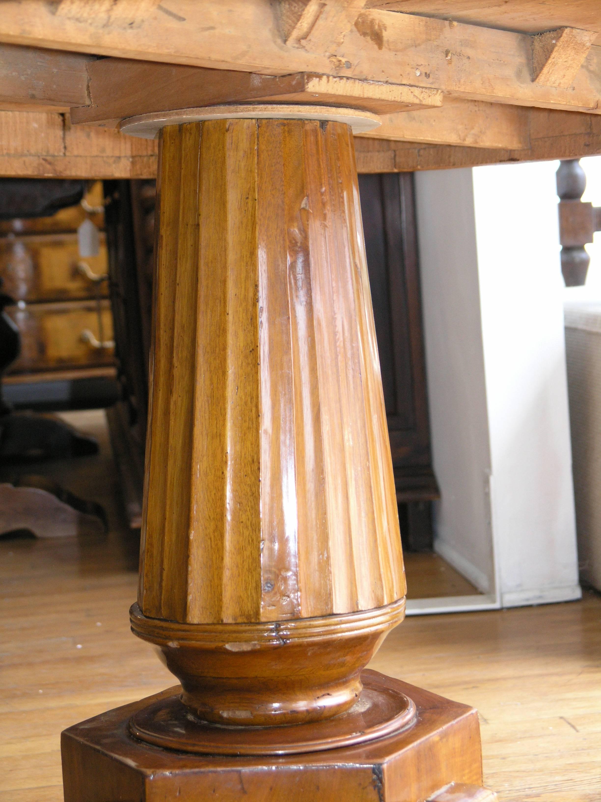 Elm Italian Marquetry Centre Table, 19th Century For Sale