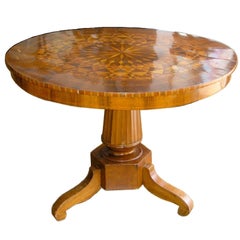 Italian Marquetry Centre Table, 19th Century