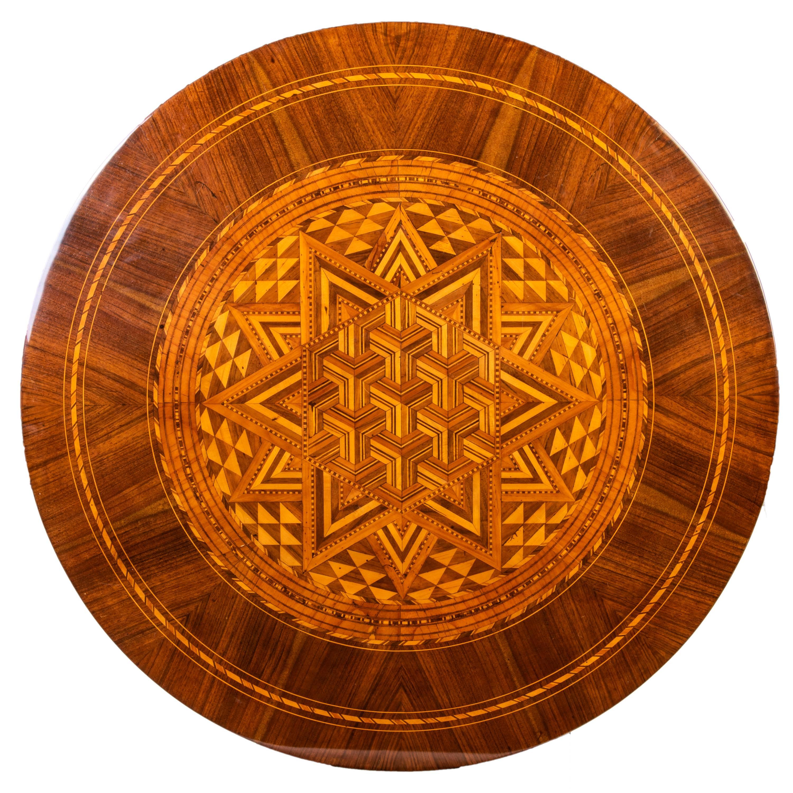 19th Century Italian Marquetry Center Circular  Table from Rolo  In Good Condition In Milan, IT