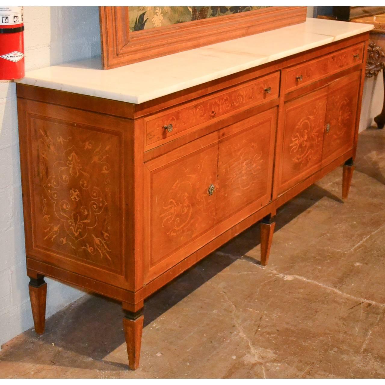 Italian Marquetry Inlaid Credenza or Sideboard 3