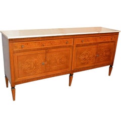 Antique Italian Marquetry Inlaid Credenza or Sideboard
