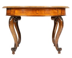 Italian Marquetry Inlaid Round Center Table