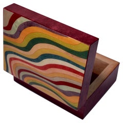 Italian Marquetry 'Intaglio' Wood Trinket Desk Box Handmade in Italy