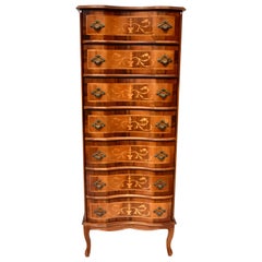 Italian Marquetry Louis XV Style Lingerie Chest of Drawers