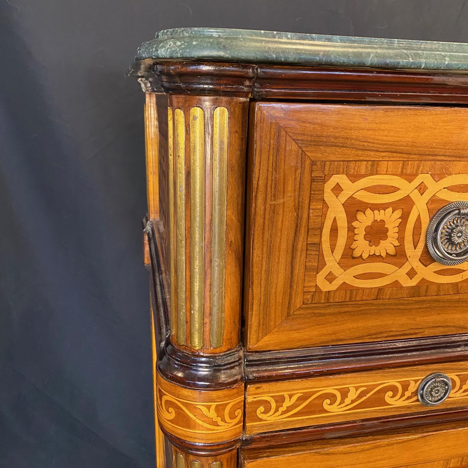 Scrivania Commode con piano in marmo intarsiato italiano in vendita 4