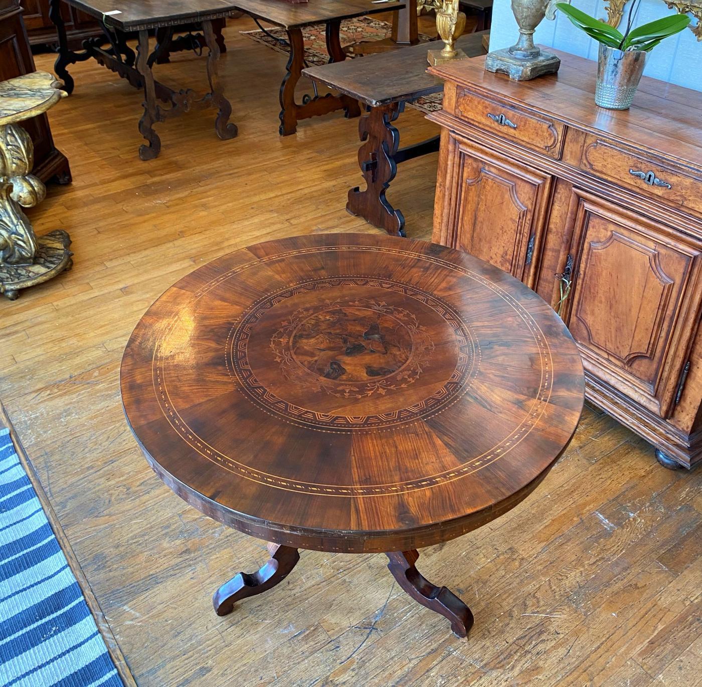 19th Century Italian Marquetry Table, circa 1850 For Sale