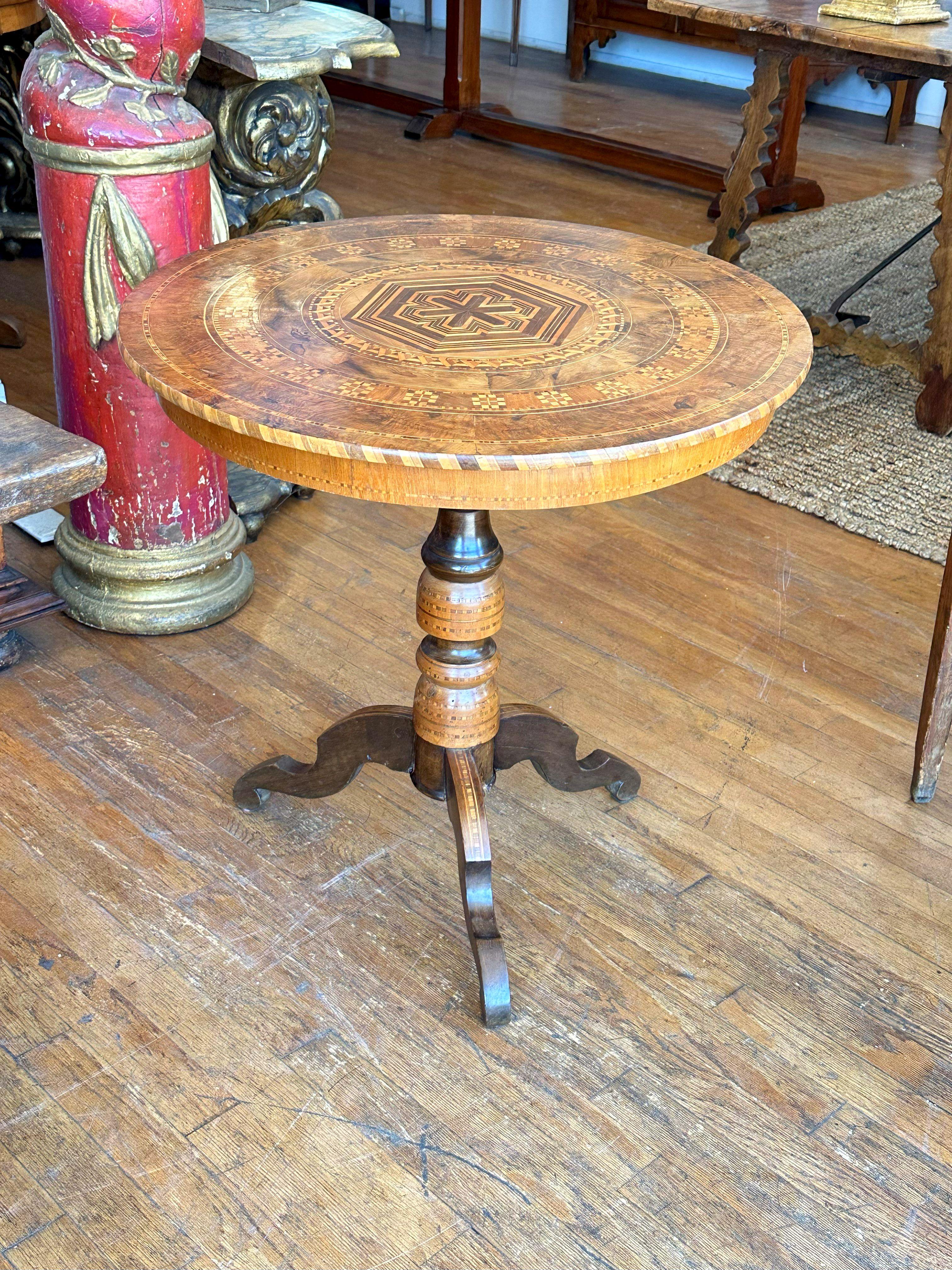 19th Century Italian Marquetry Table - Circa 1850 For Sale