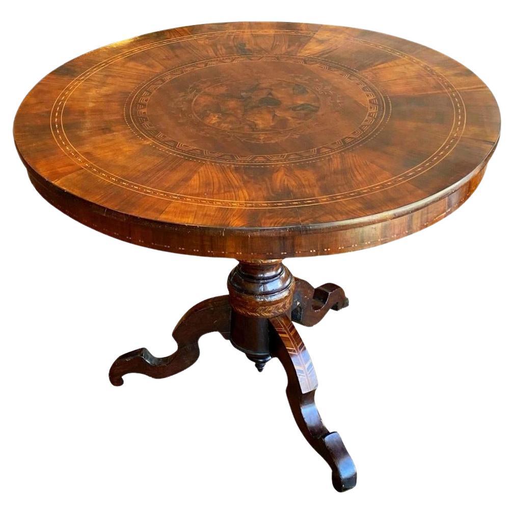 Italian Marquetry Table, circa 1850 For Sale