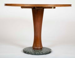 Italian Marquetry Top Center Table in the Manner of Paolo Buffa