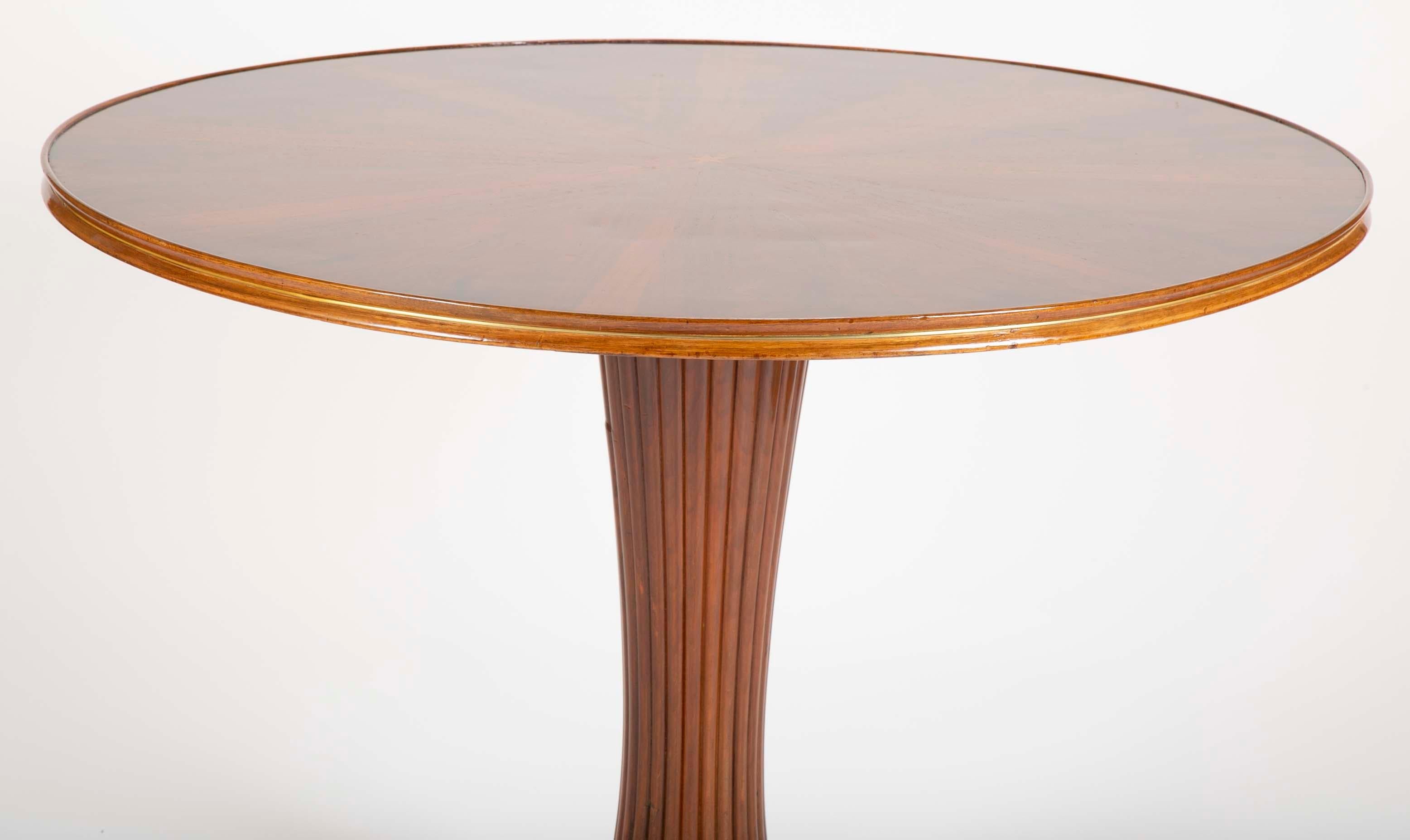 Mid-Century Modern Italian Marquetry Top Center Table in the Manner of Paolo Buffa