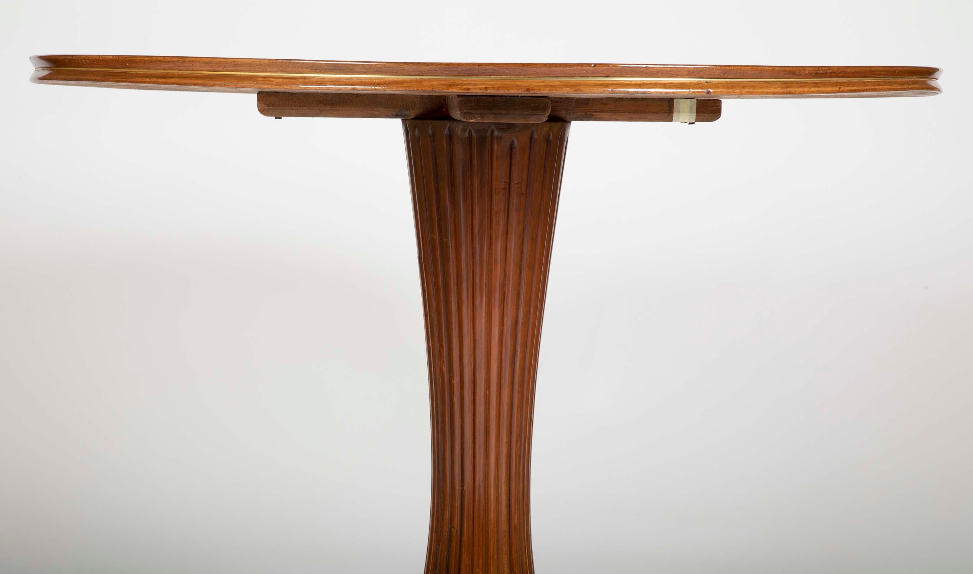 Italian Marquetry Top Center Table in the Manner of Paolo Buffa 2