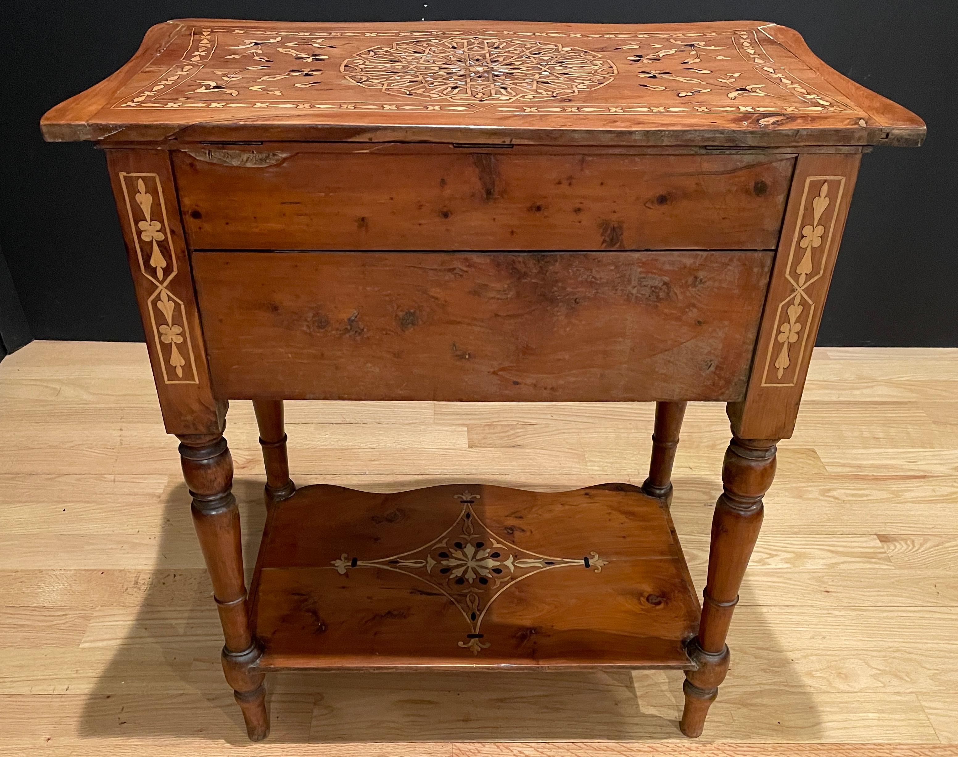 Italian Marquetry Work Table For Sale 5