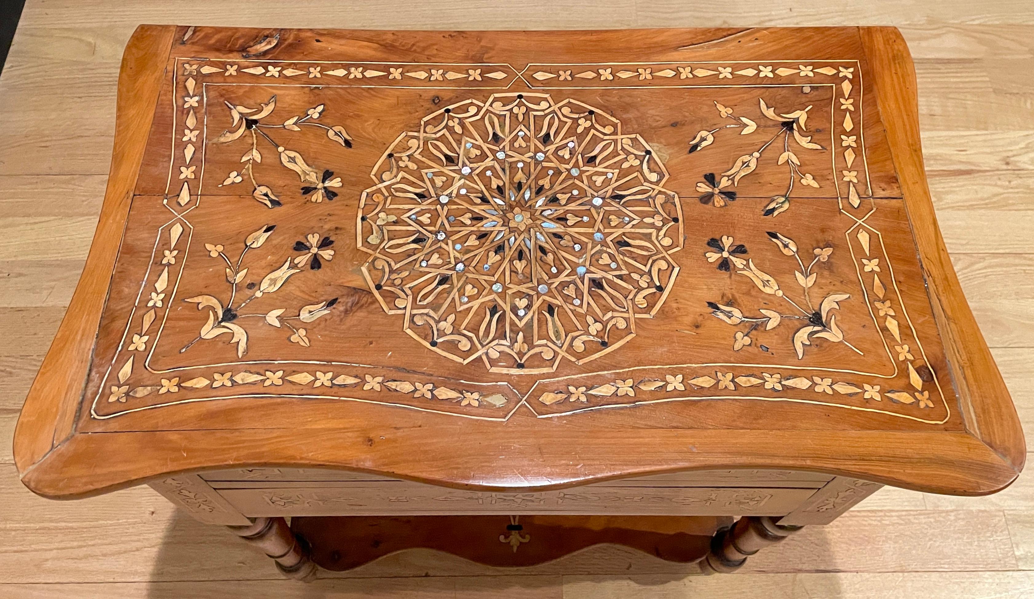 18th Century Italian Marquetry Work Table For Sale