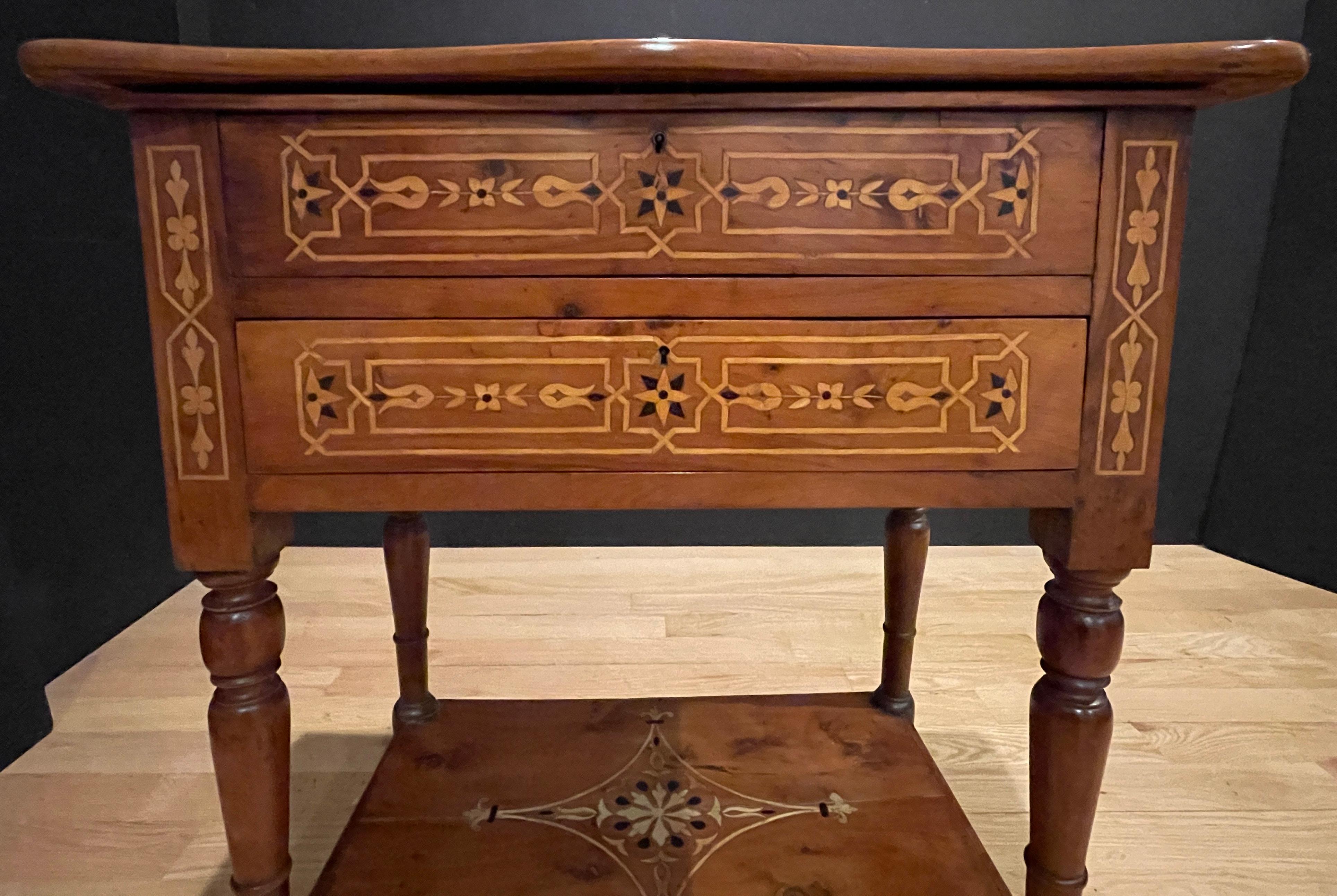 Italian Marquetry Work Table For Sale 1