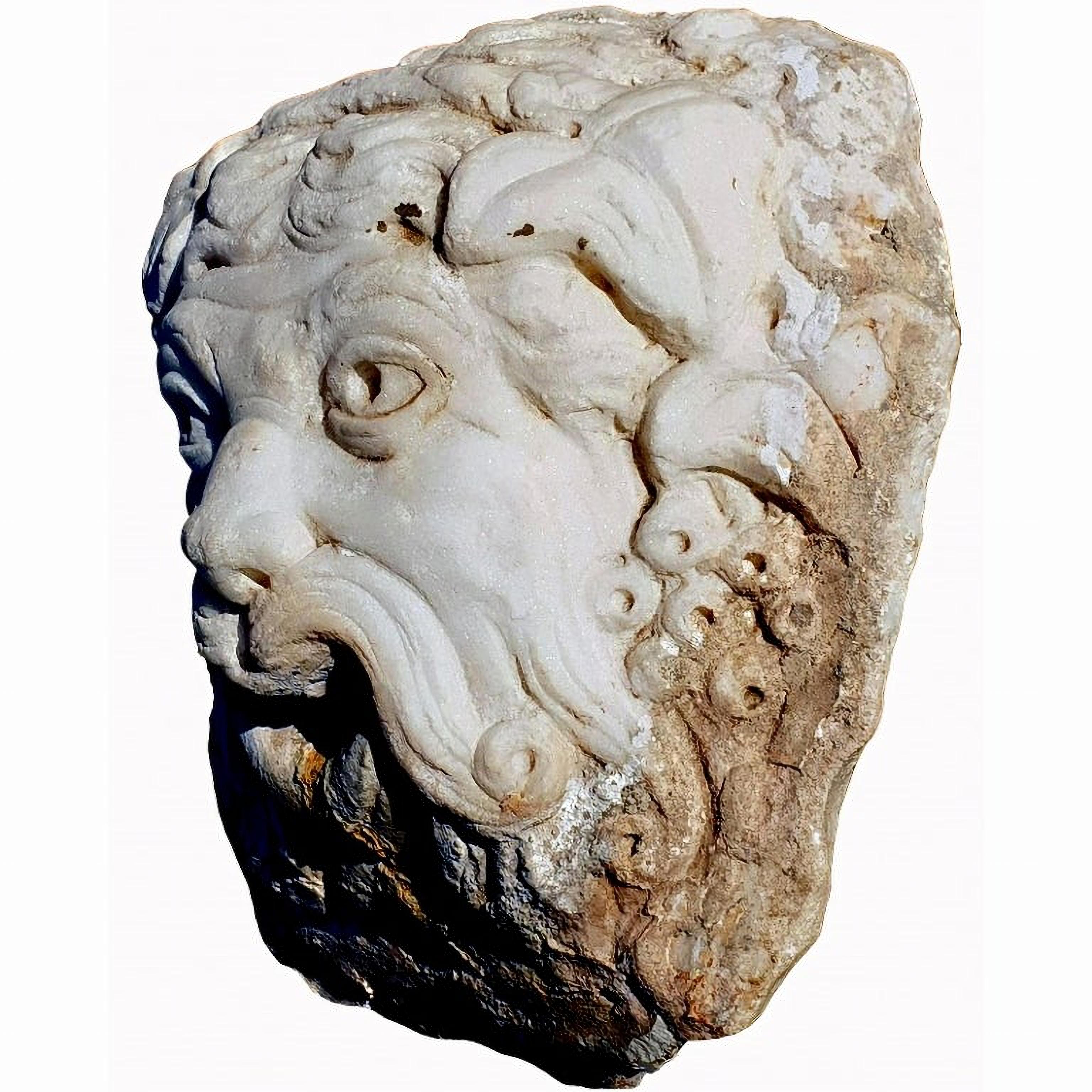 Fait main Masque italien en marbre blanc de Carrare du 19ème siècle en vente
