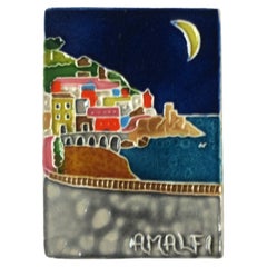 Vintage Italian Matchbox Amalfi Coast Ceramic Tile 