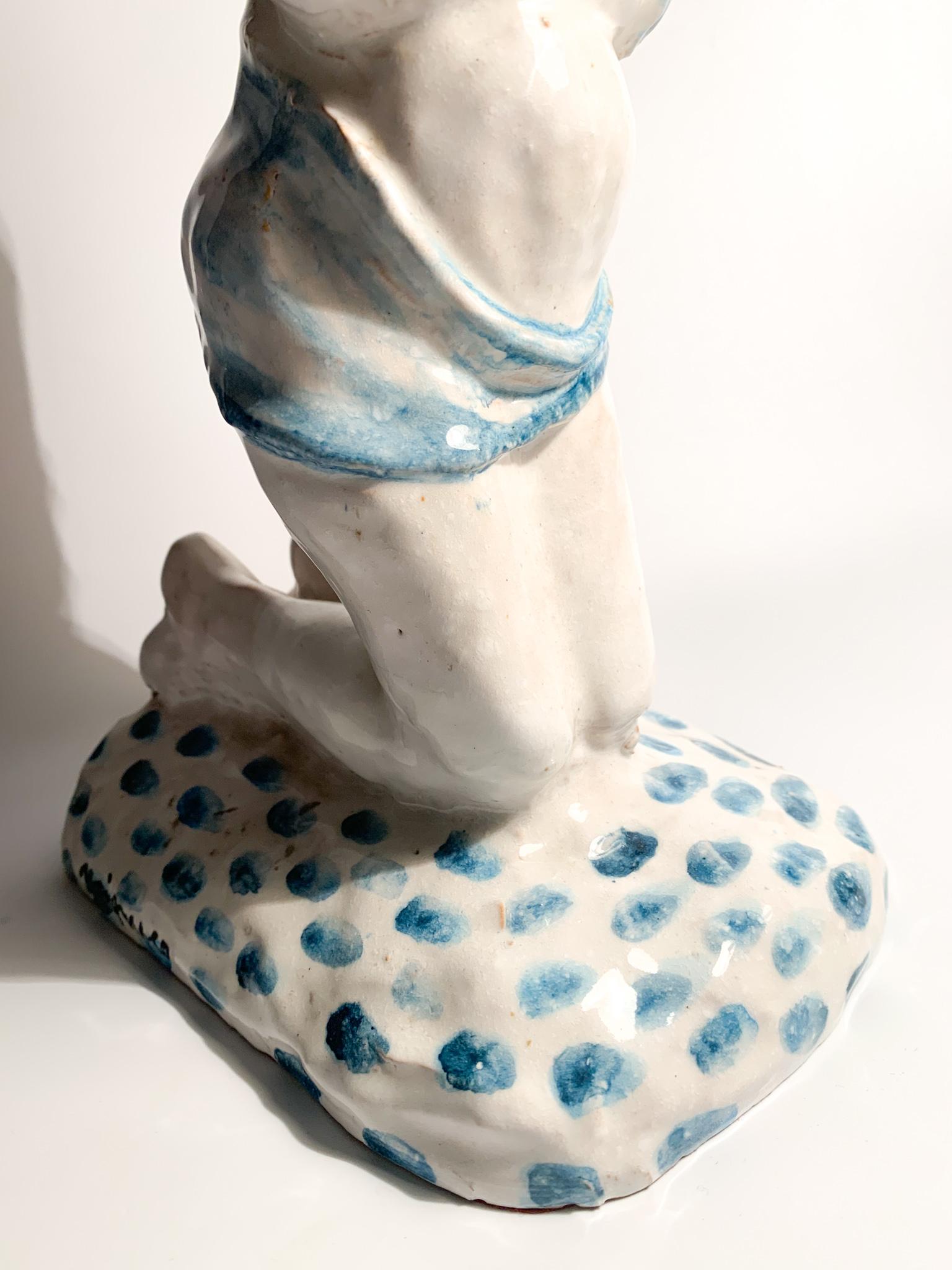 Italian Maternity Ceramic Sculpture by Giuseppe Migneco, 1960s In Good Condition In Milano, MI