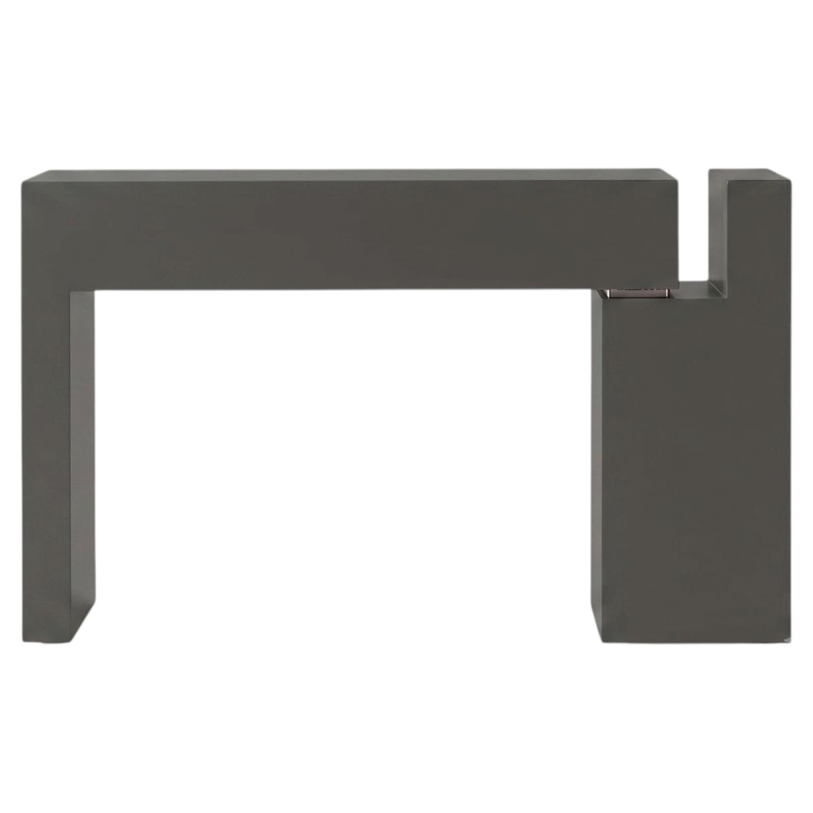 Italian Matt Lacquered MDF Console Table Mogg Berlino - Dainelli Studio RAL 7022 For Sale