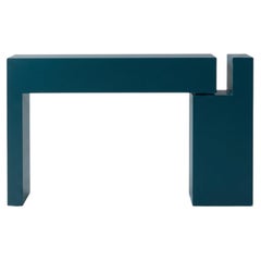 Mesa consola italiana de MDF con acabado lacado mate «Mogg Berlino» - Dainelli Studio RAL5020