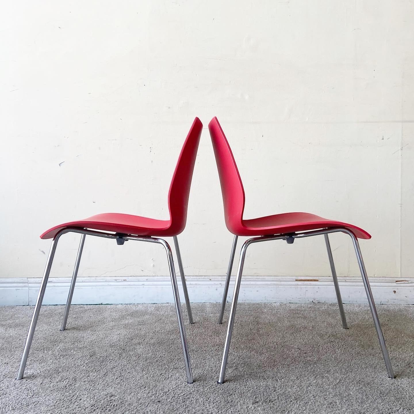 Post-Modern Italian Maui Side Chair Vico Magistretti for Kartell, a Pair