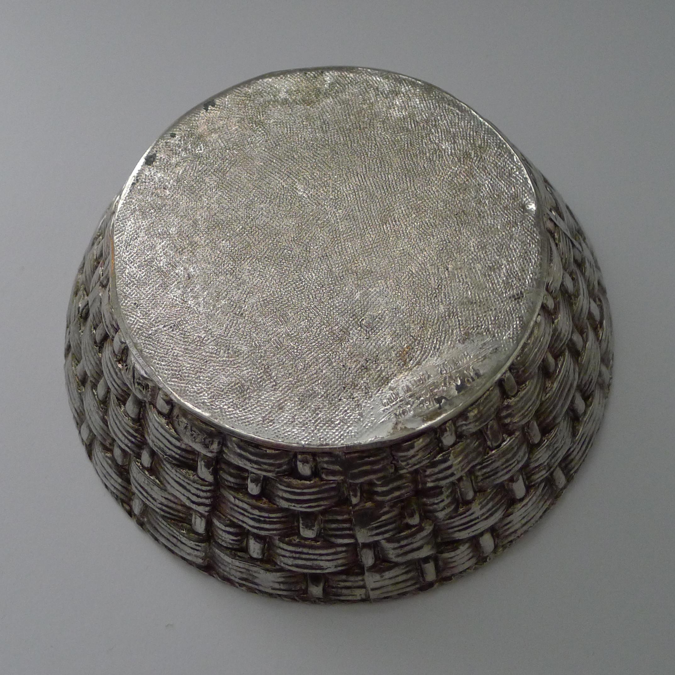 Cubitera italiana Mauro Manetti - Frutero / Cesta c.1970 Chapado en plata en venta