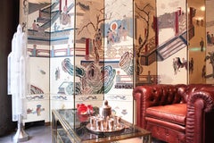 Lampada da terra in vetro di Murano a forma di razzo di Carlo Nason, Italia anni '60