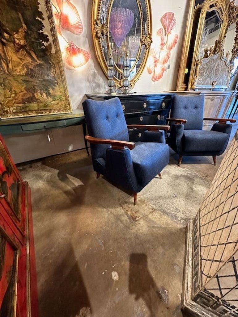 Italian MCM Armchairs In Good Condition For Sale In Dallas, TX