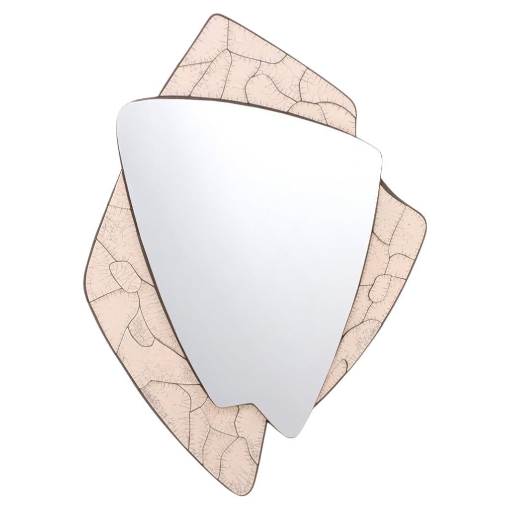 Italian MCM Ceramic and Bronze Custom Mirror For Sale