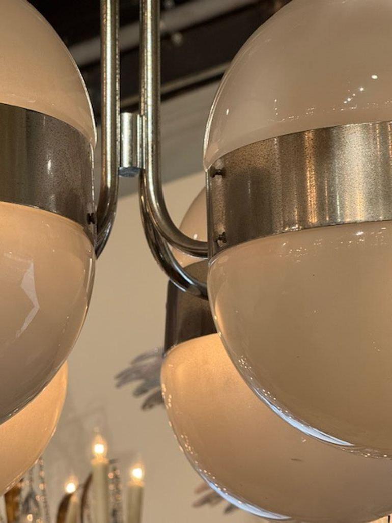 Brass Italian MCM Globe Chandelier For Sale