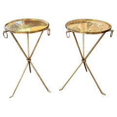 Italian MCM Style Brass Drink Tables