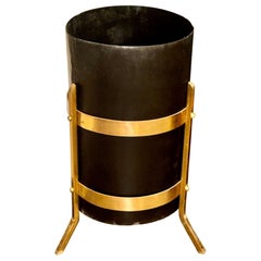 Italian MCM Style Steel and Brass Umbrella Stands