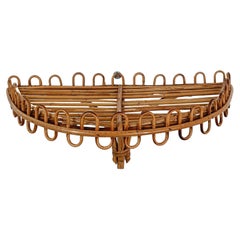 Italienisches italienisches Wandregal / Konsolentisch aus Bambus-Rattan des 20. Jahrhunderts, Md, I960er Jahre