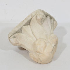 Italian Medieval Romanesque Carved Marble Capital Fragment