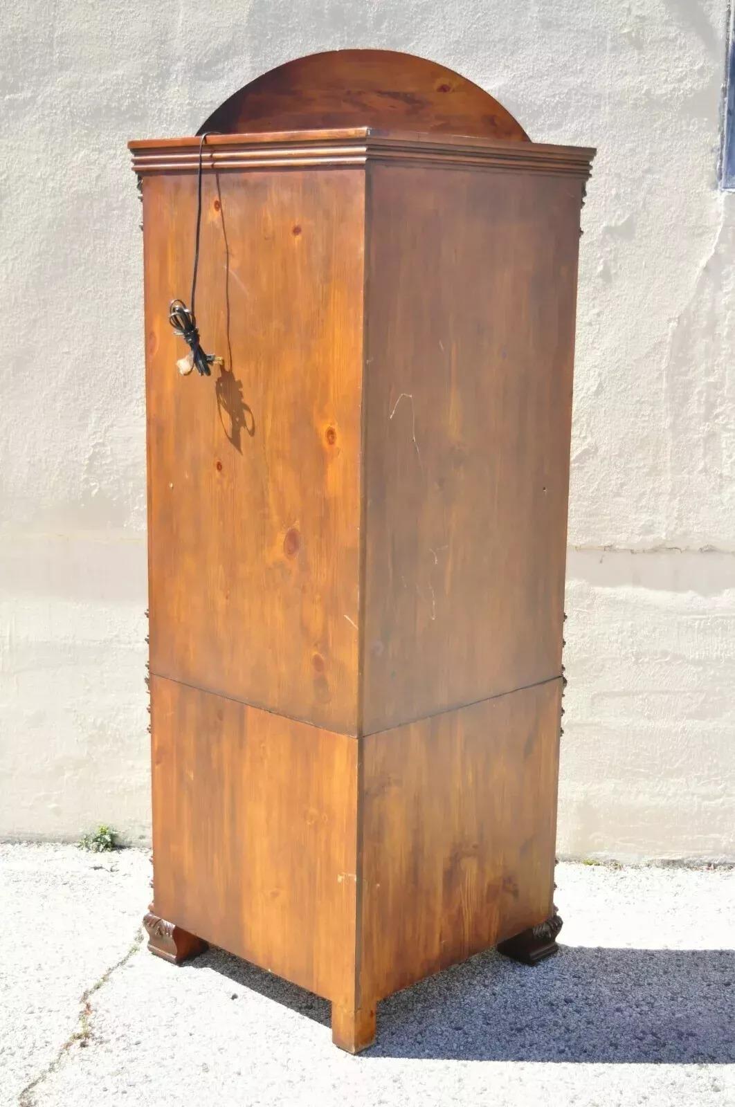 Italian Mediterranean Style Shell Carved Pine Wood Corner China Cabinet Cupboard For Sale 3