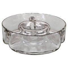 Plateau en verre de Murano italien, signé Toni Zuccheri, 24 pouces, années 1970