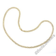 Italian Men's 14k Yellow Gold 20" Mariner Link Chain Necklace w/ Lobster Claw