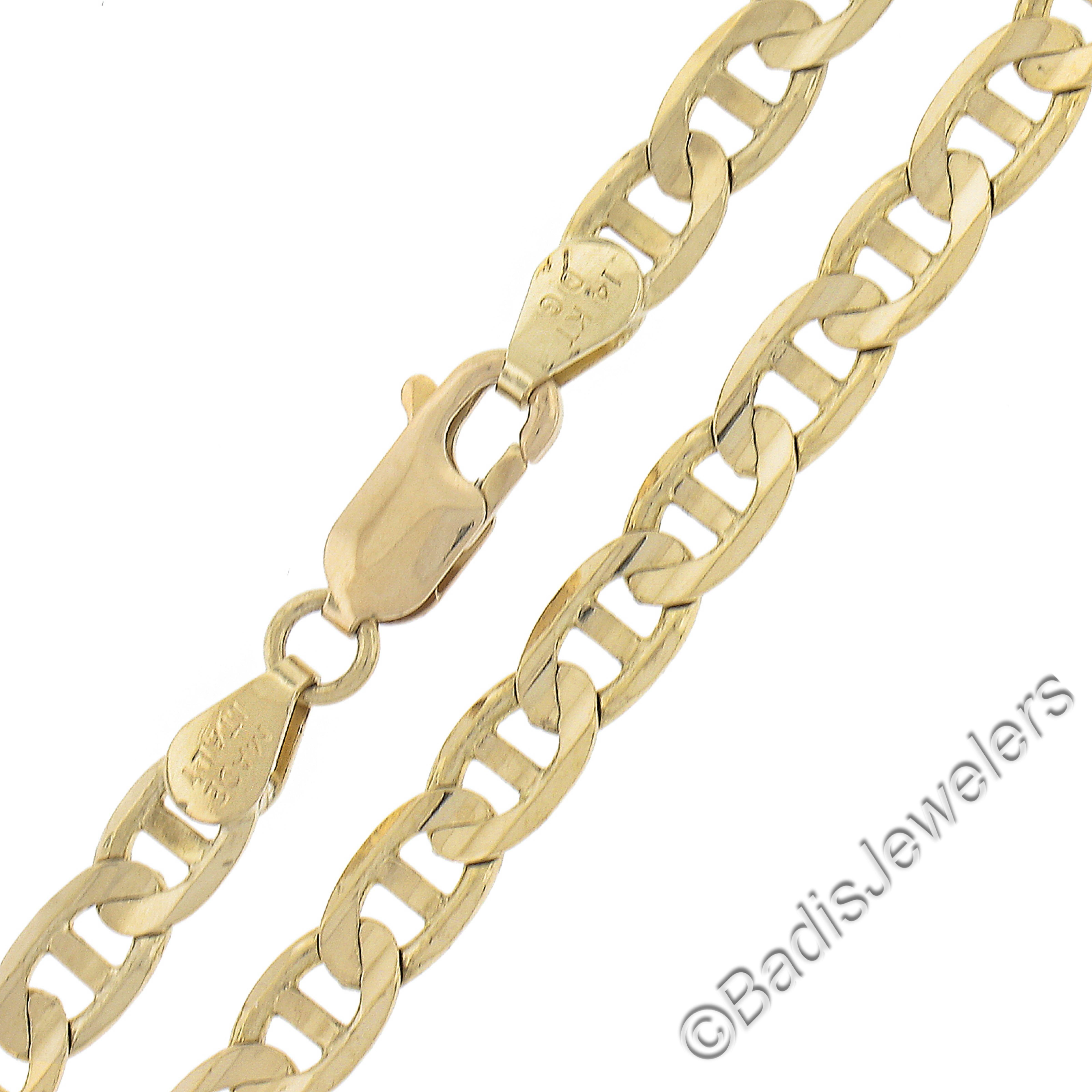 Collier en or jaune 14k pour hommes avec chaîne à maillons Marin de 20