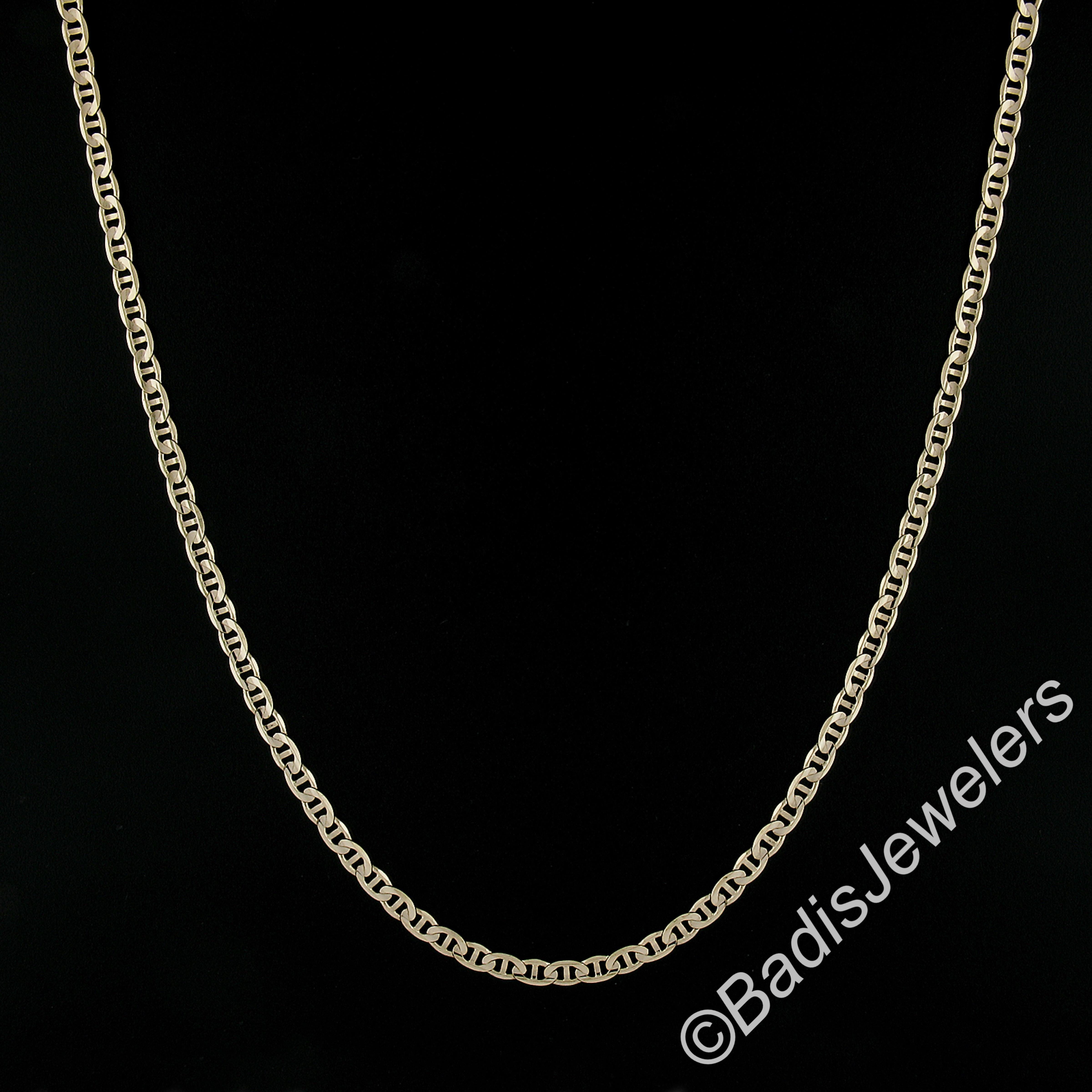 Collier en or jaune 14k pour hommes avec chaîne à maillons Marin de 20