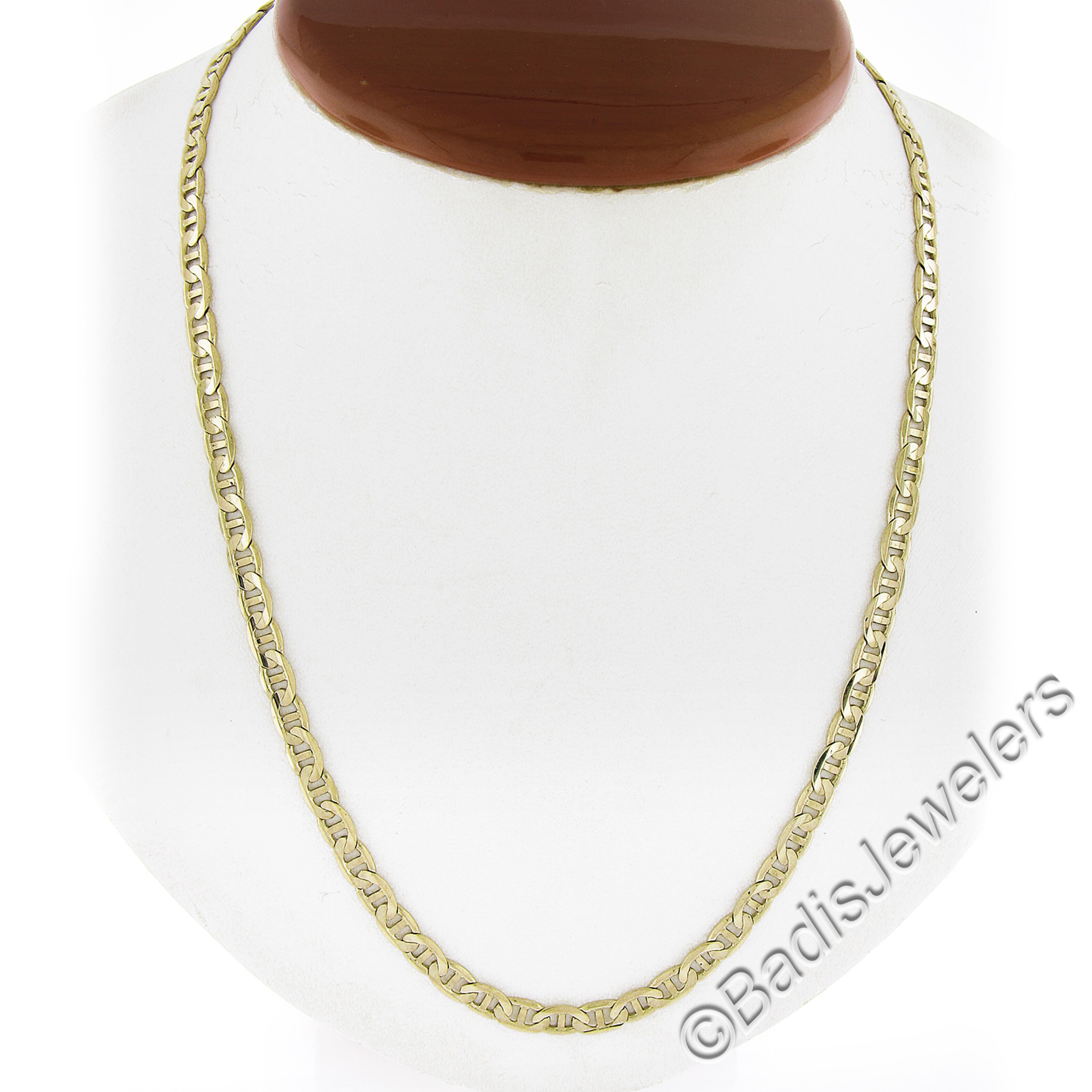 Collier en or jaune 14k pour hommes avec chaîne à maillons Marin de 20