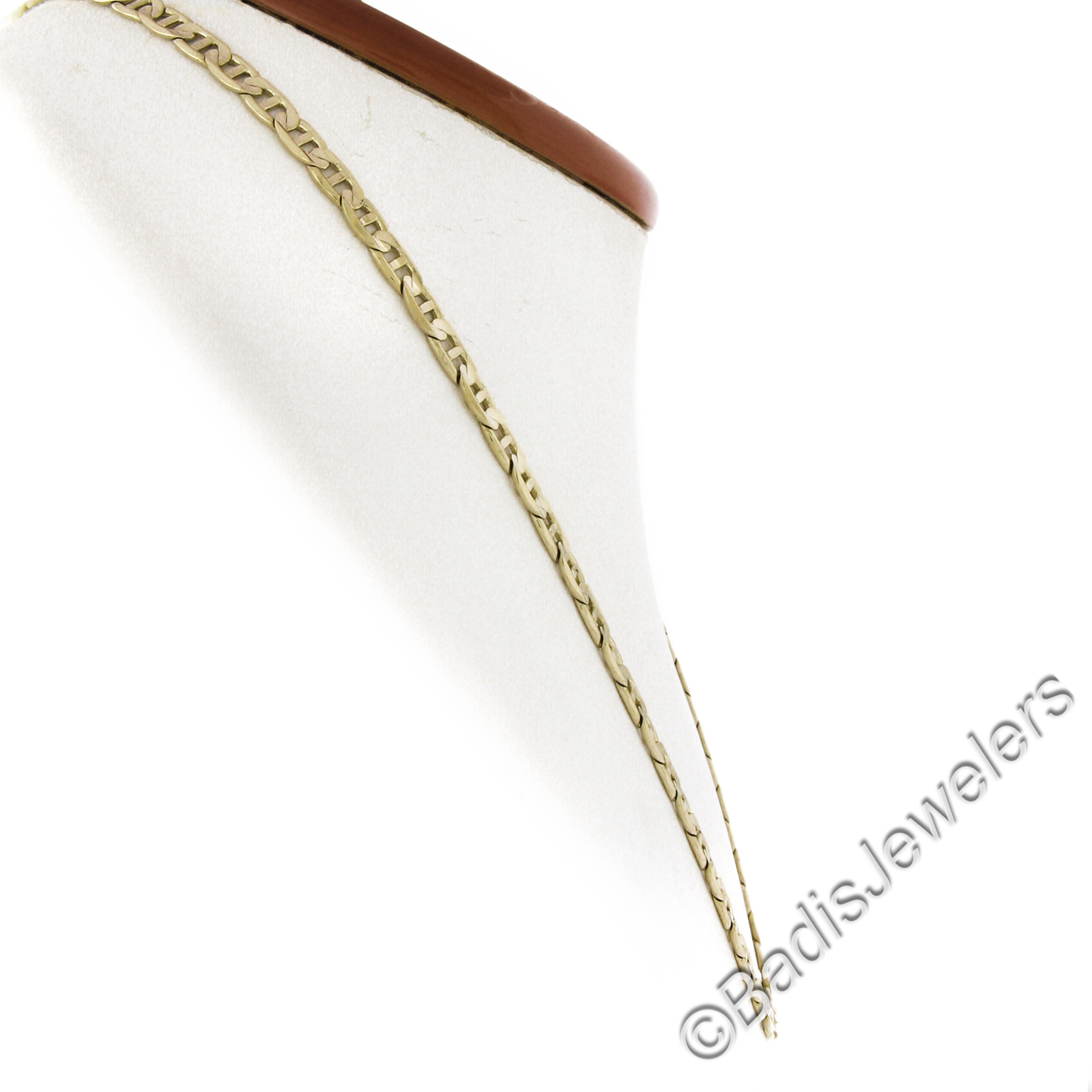 Collier en or jaune 14k pour hommes avec chaîne à maillons Marin de 20
