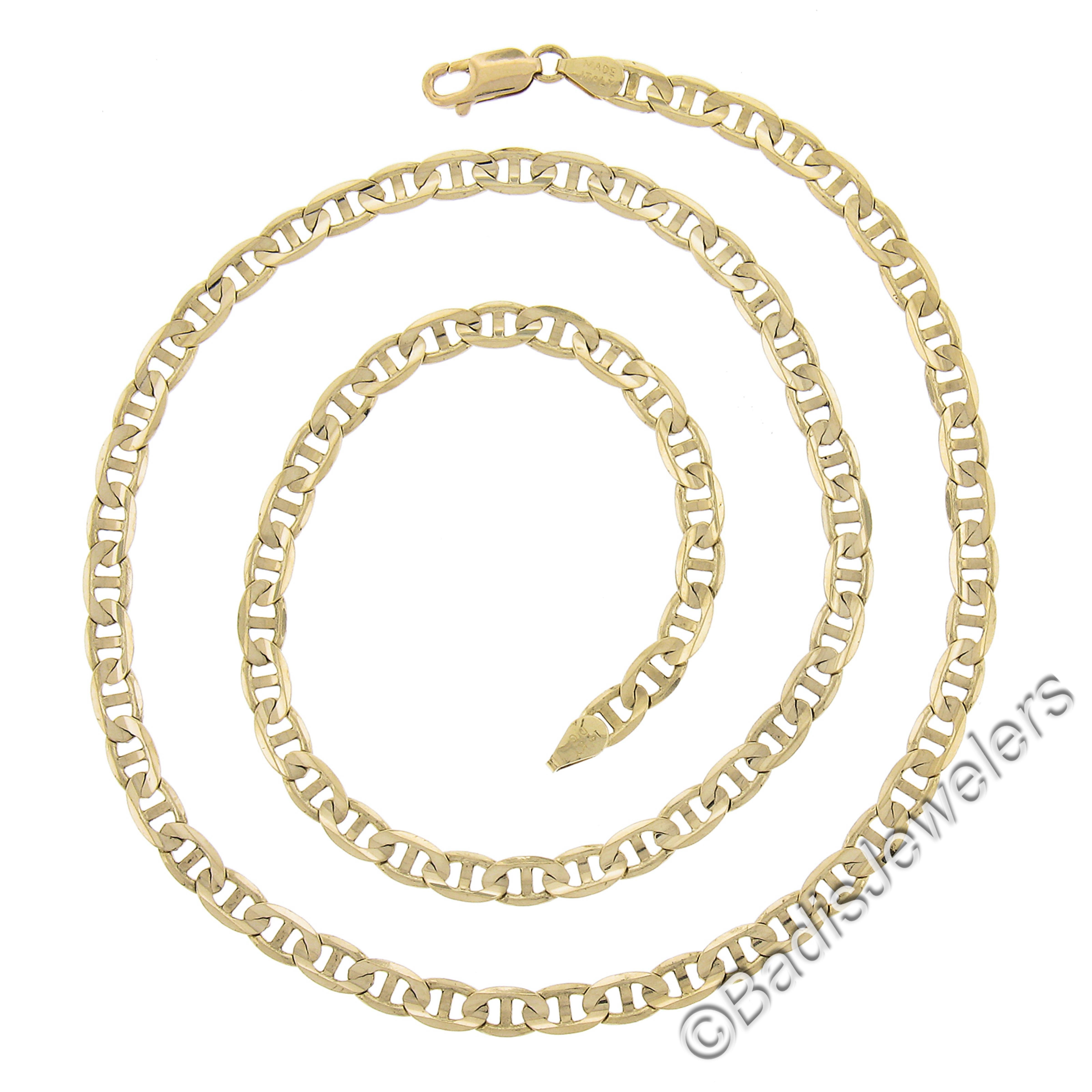 Collier en or jaune 14k pour hommes avec chaîne à maillons Marin de 20